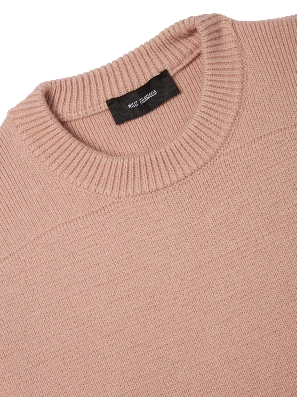 Willy Chavarria logo-embroidered wool sweater Roze