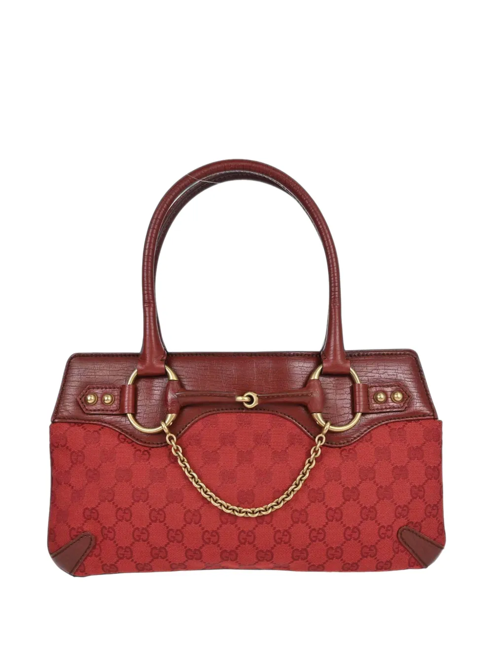 Gucci Pre-Owned Horsebit GG Supreme leather-panels tote bag - Rot