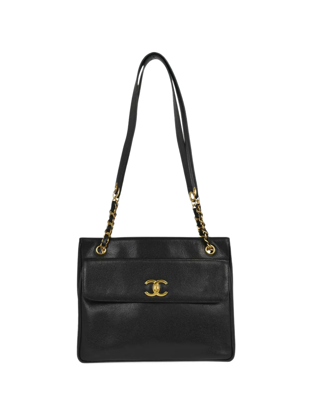 CHANEL Pre-Owned CC turn-lock caviar-leather shoulder bag - Schwarz