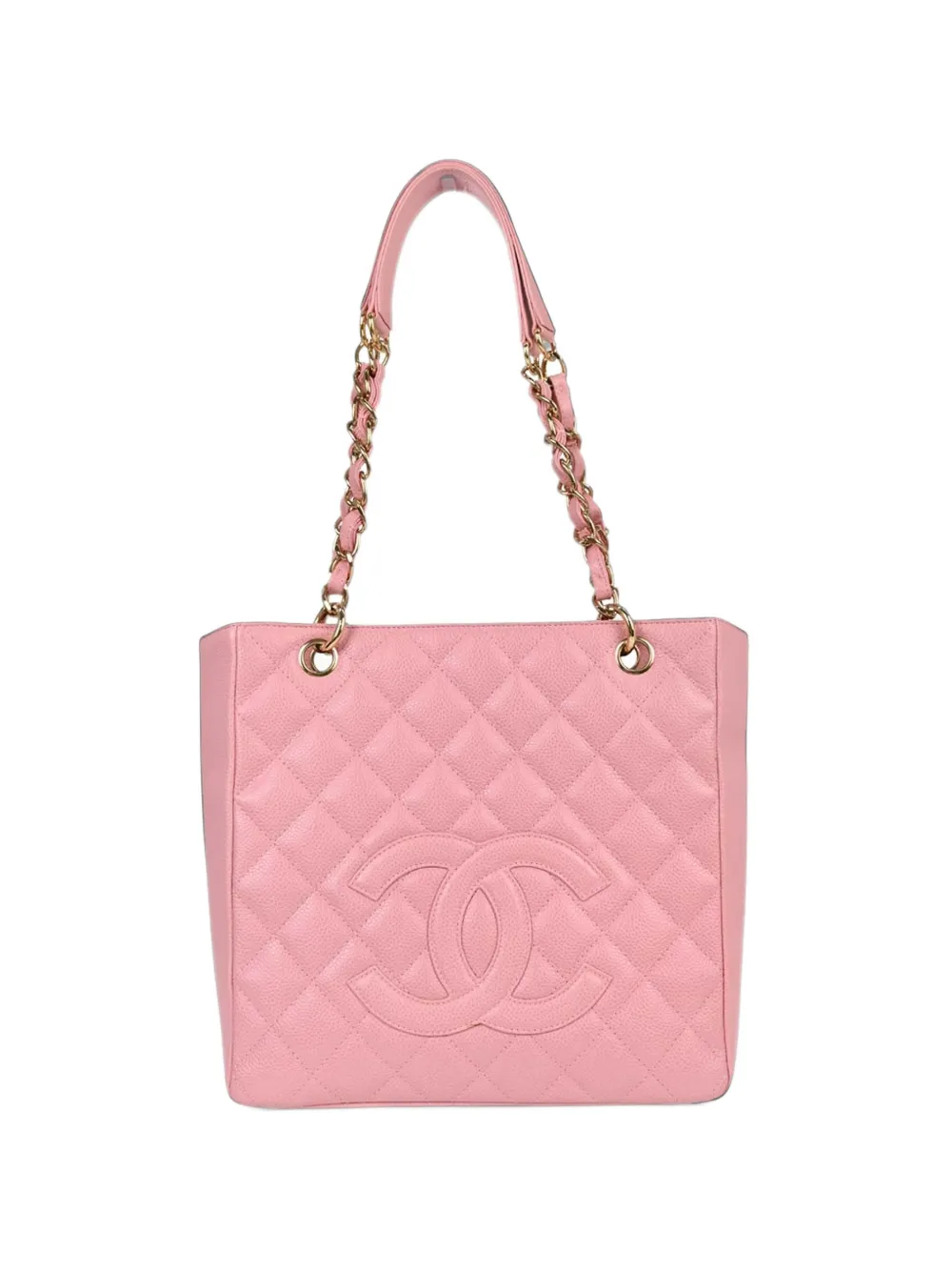 Chanel Quilted Caviar Leather Tote Bag In Pink
