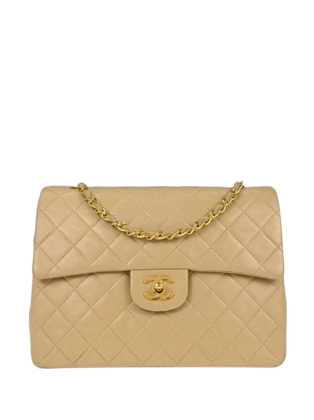 CHANEL Pre-Owned medium quilted Double Flap shoulder bag - Nude