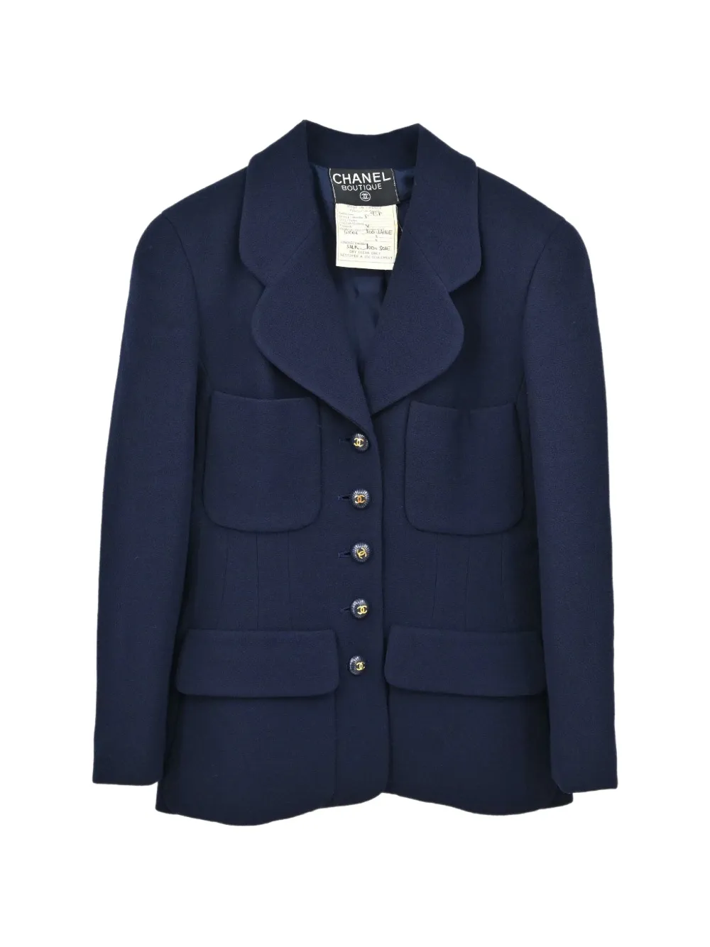 CHANEL Pre-Owned 1995 CC turn-lock single-breasted jacket - Blau