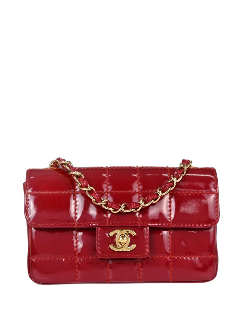 CHANEL Pre-Owned Choco Bar flap shoulder bag - Rot