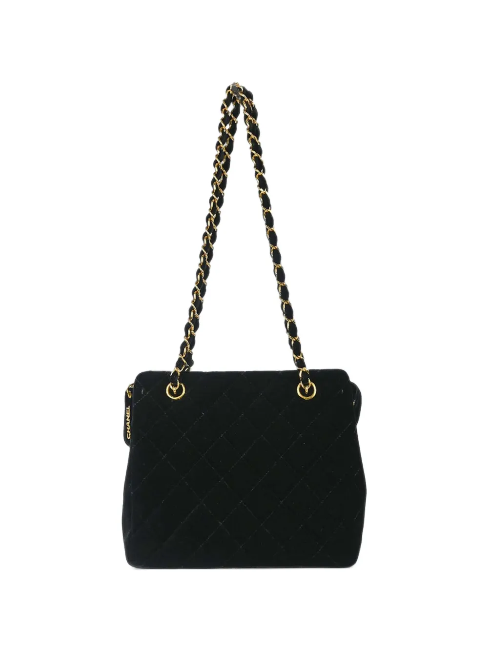 CHANEL Pre-Owned quilted velvet shoulder bag - Schwarz