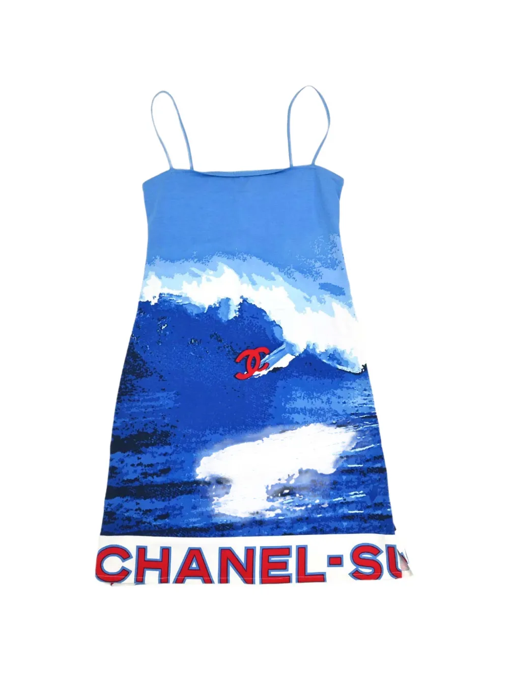 CHANEL Pre-Owned 2002 Surf Line camisole mini dress - Blau