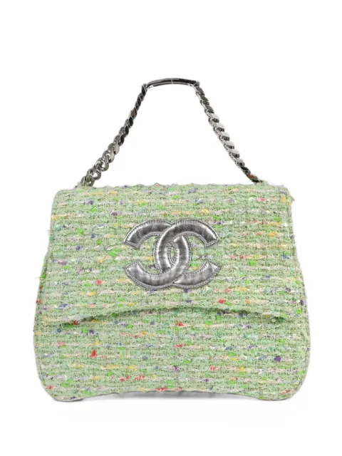 CHANEL Pre-Owned tweed CC turn-lock tote bag