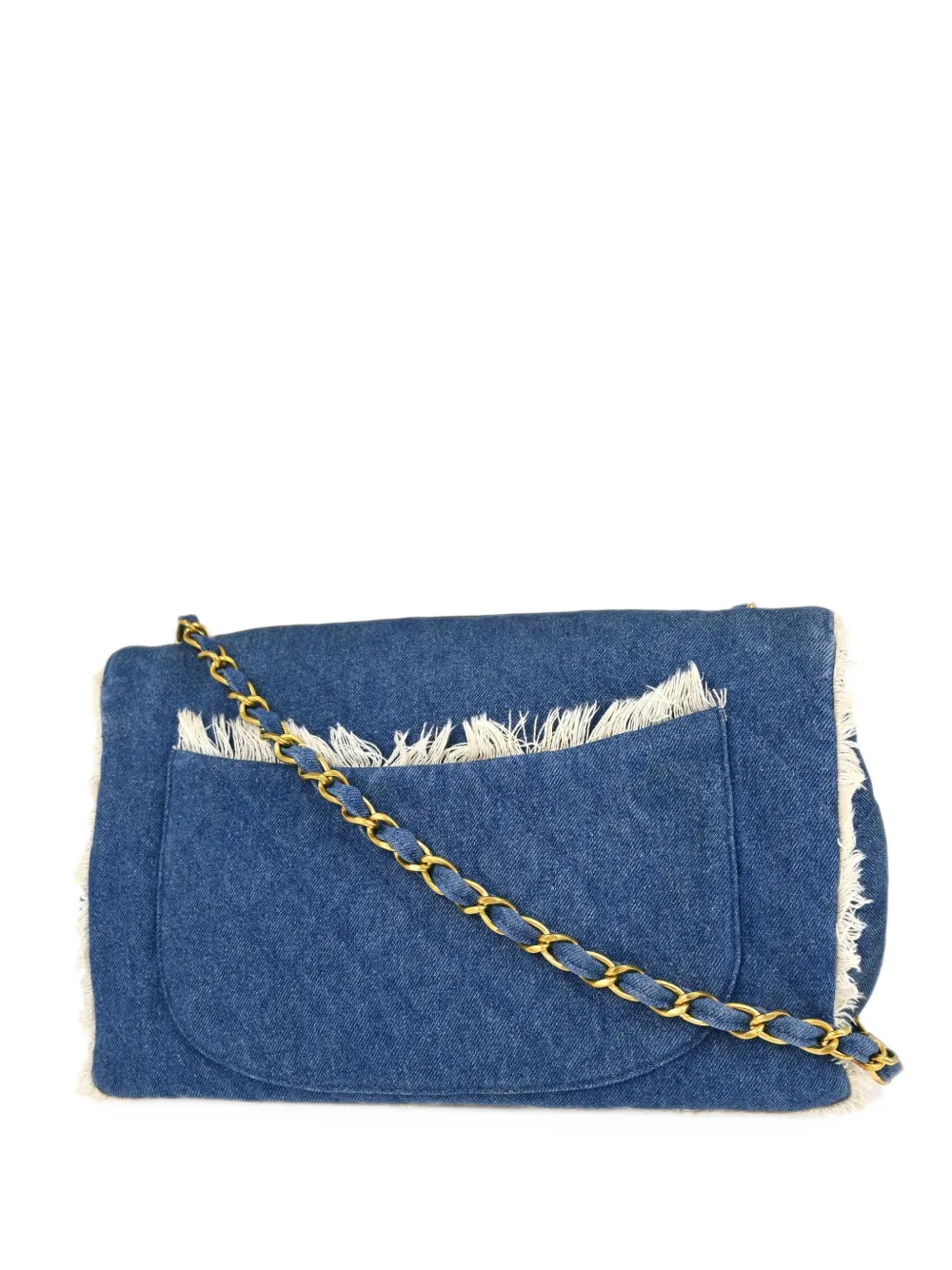 CHANEL Pre-Owned Straight Flap denim shoulder bag - Blau