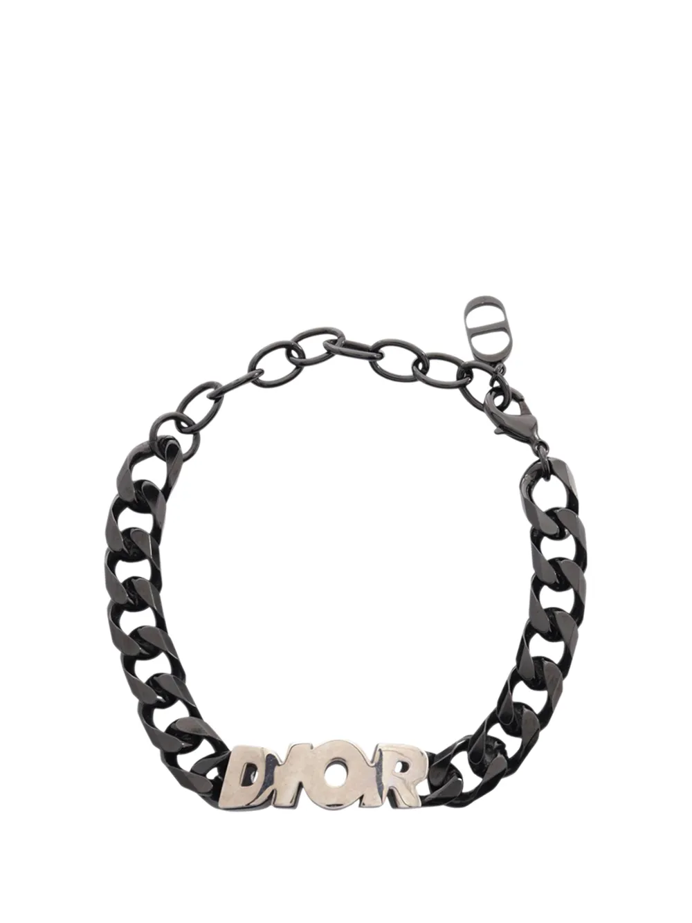 Christian Dior Pre-Owned 2022 Ruthenium Plated brass Brass Chain Link Bracelet costume bracelet - Schwarz