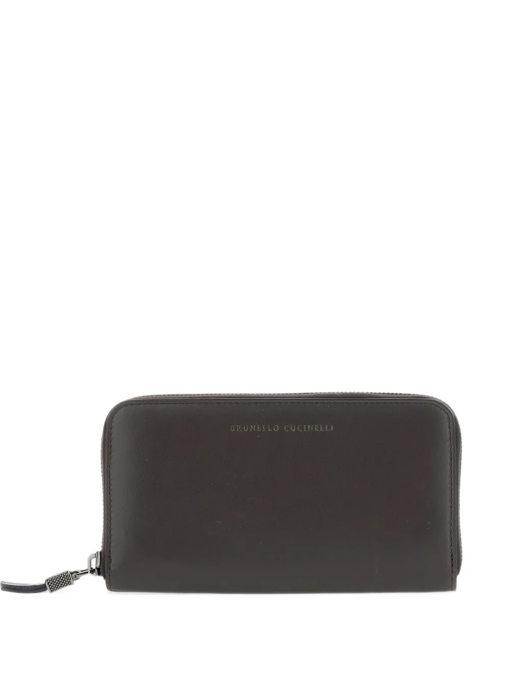 Brunello Cucinelli logo-print zip-around wallet - Marrone