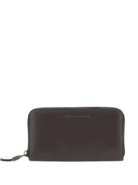 Brunello Cucinelli logo-print zip-around wallet