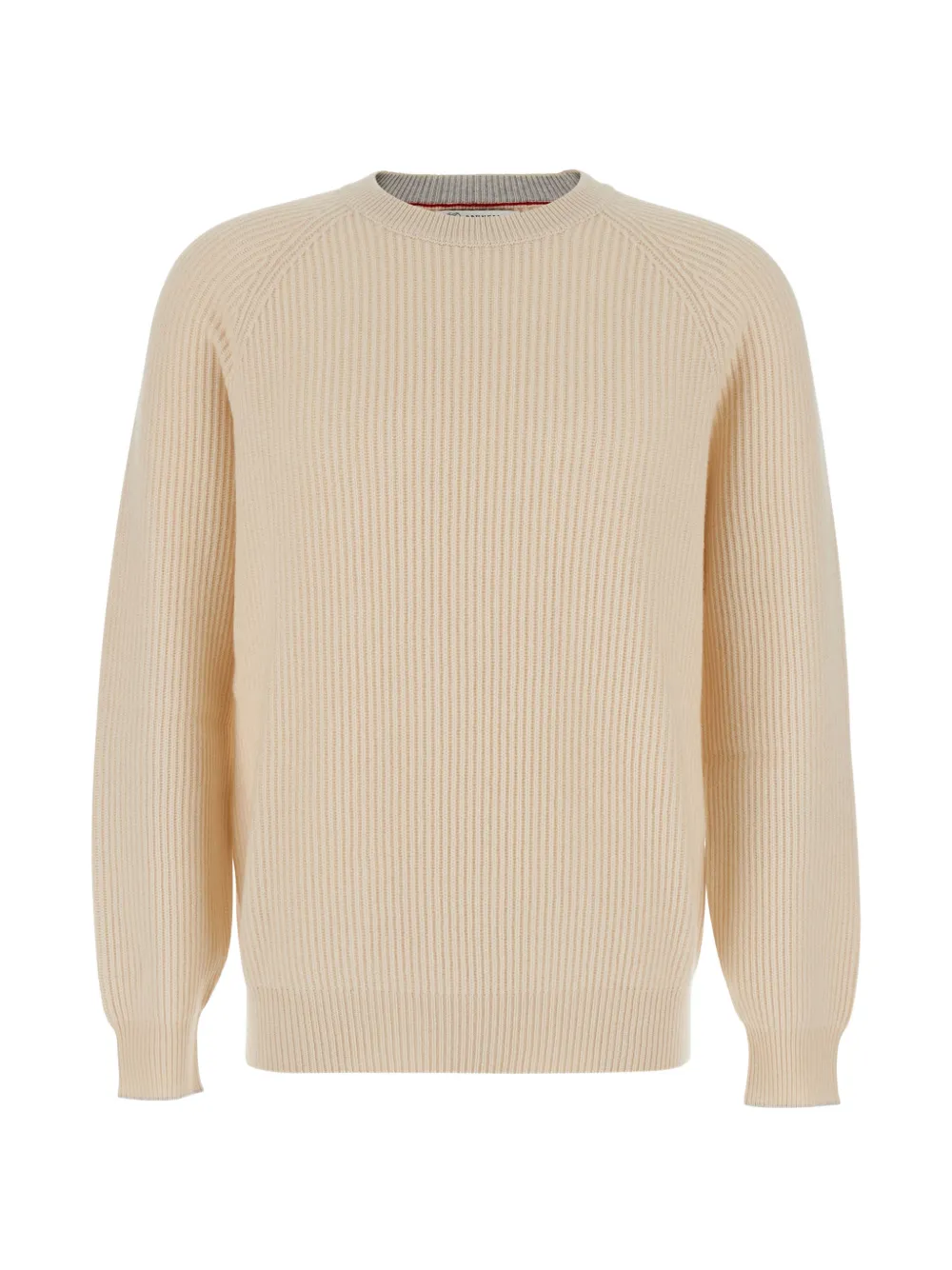 Brunello Cucinelli ribbed-knit raglan-sleeve sweater Beige