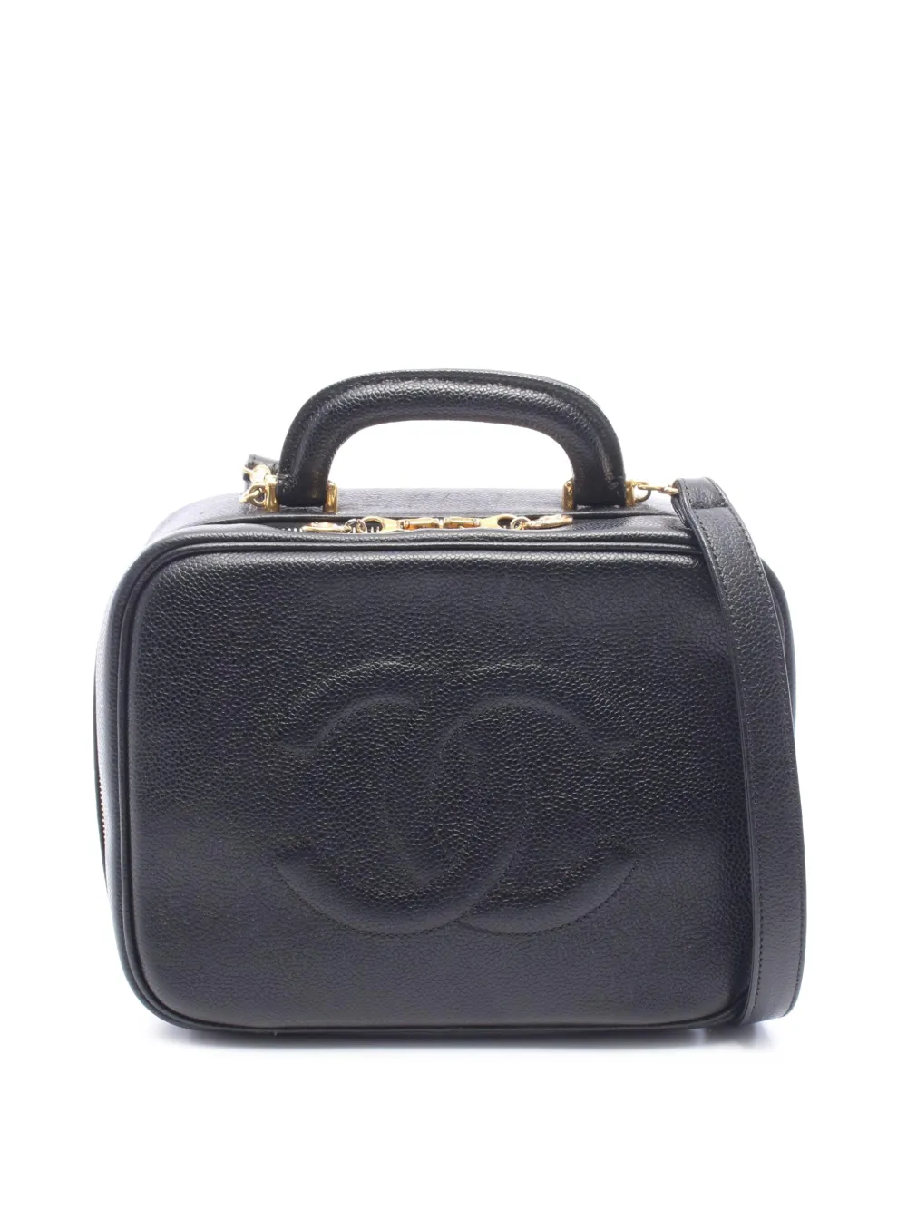 CHANEL Pre-Owned 1997-1999 CC Caviar Vanity Case satchel - Schwarz