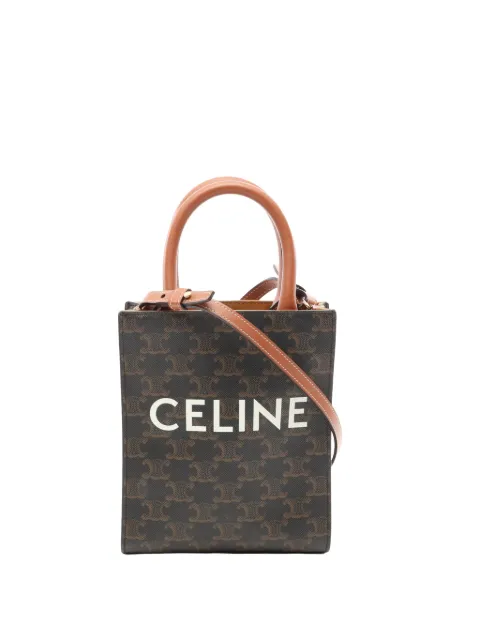 Celine Pre-Owned 2000-2026 Mini Triomphe Coated Canvas Vertical Cabas satchel