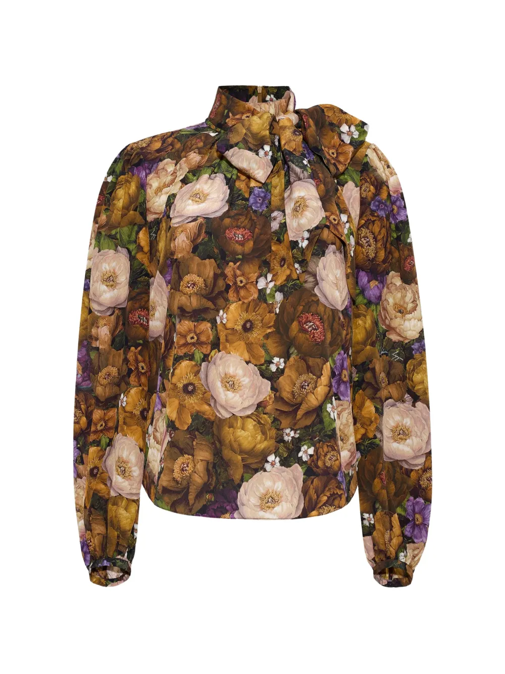 Adam Lippes Joan floral-print silk blouse Geel