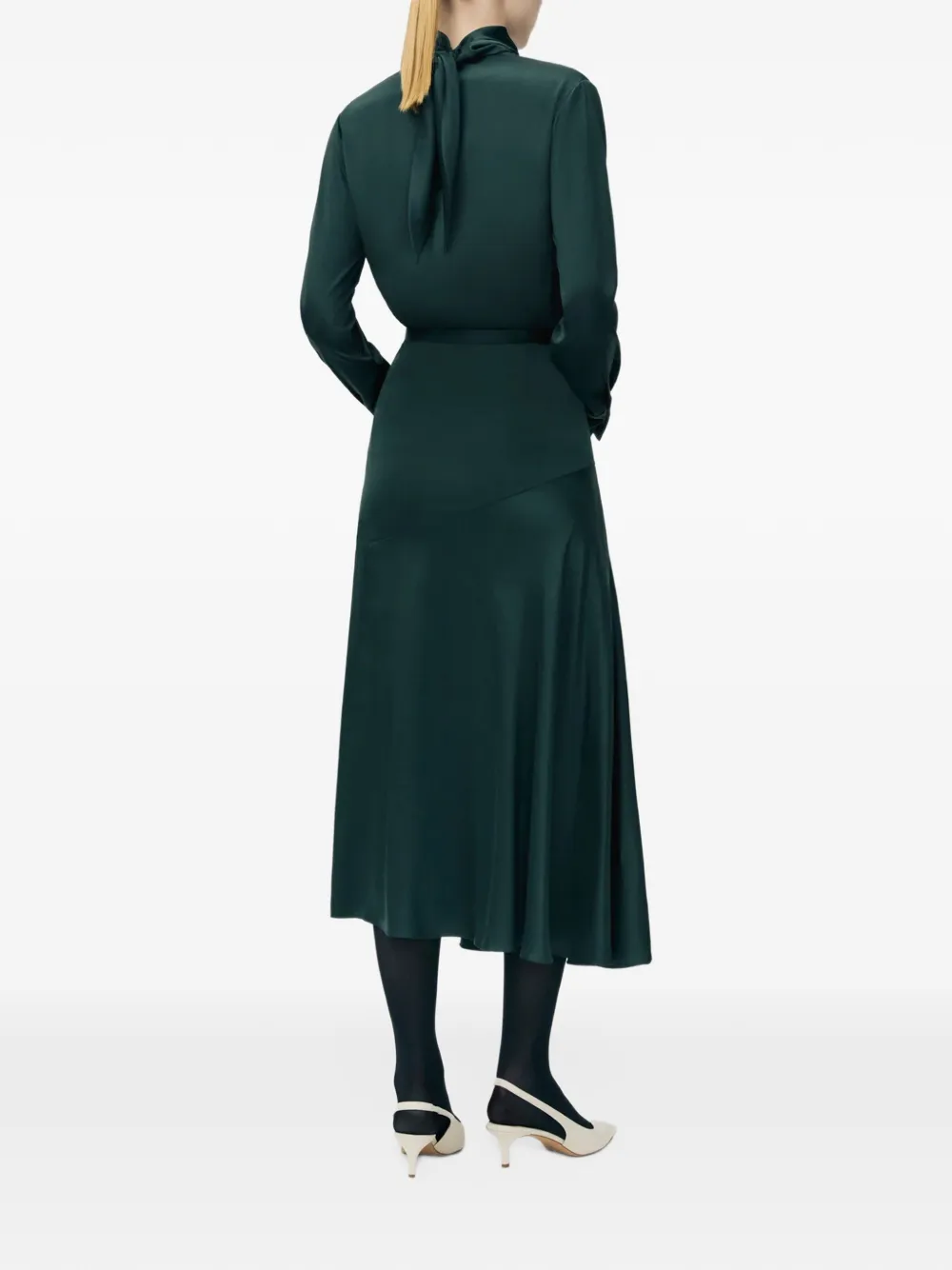 Adam Lippes Tess silk midi skirt Groen