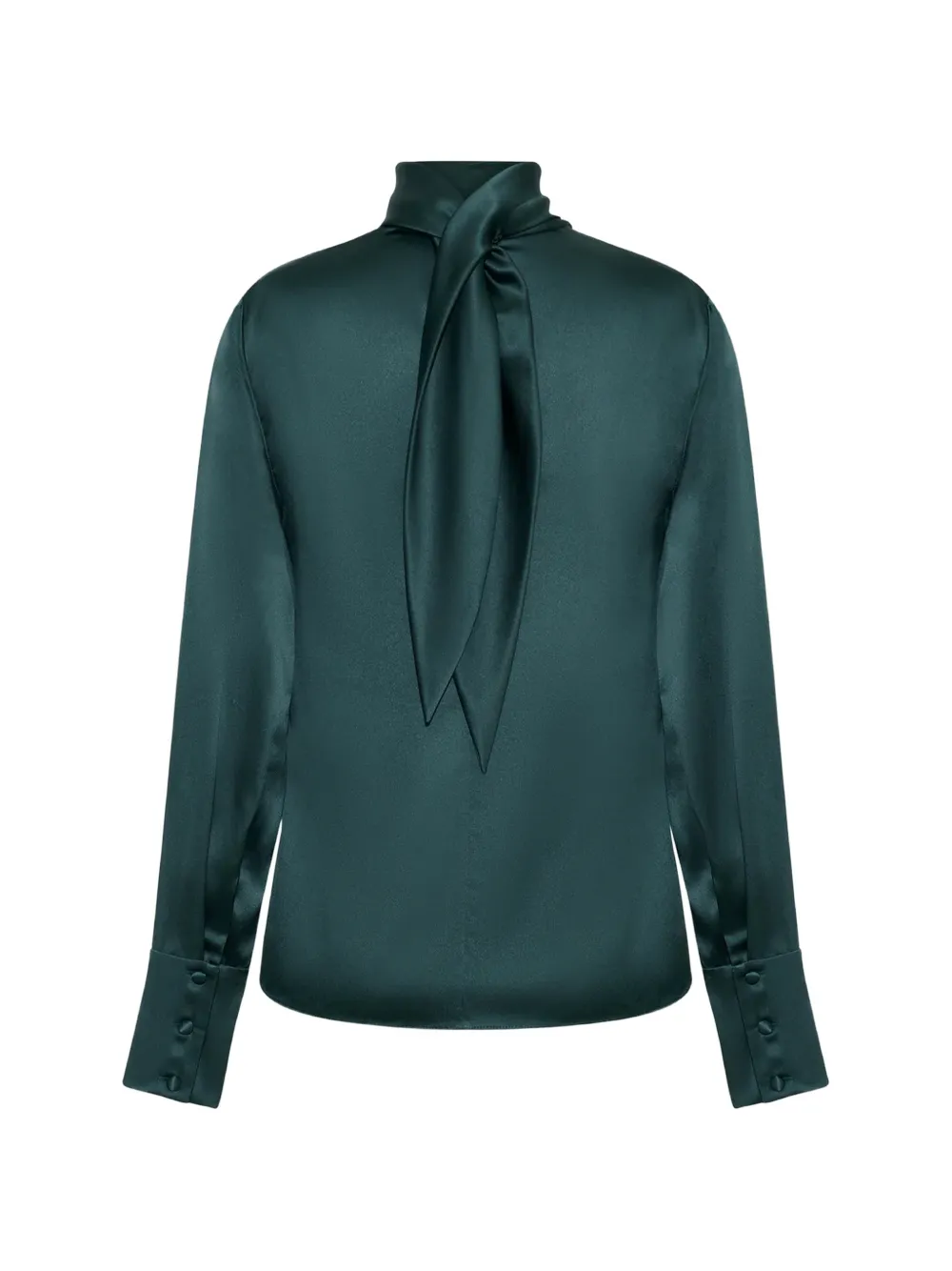 Adam Lippes Blaine long-sleeve silk blouse Groen