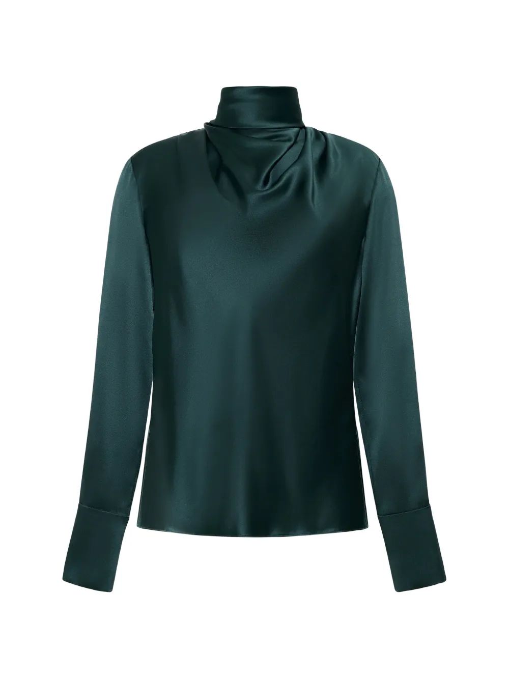 Adam Lippes Blaine long-sleeve silk blouse Groen