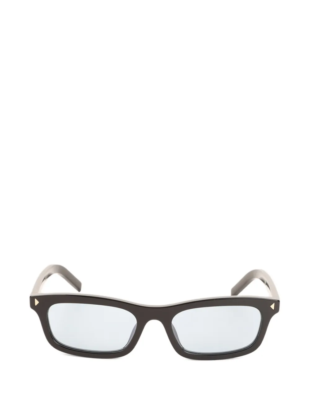 Prada Eyewear logo-plaque rectangle-frame sunglasses Zwart