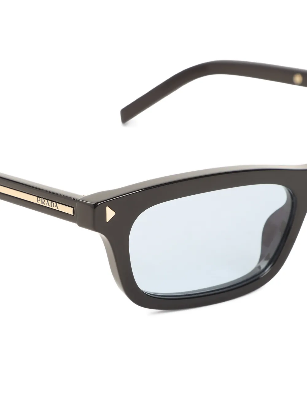 Prada Eyewear logo-plaque rectangle-frame sunglasses Zwart