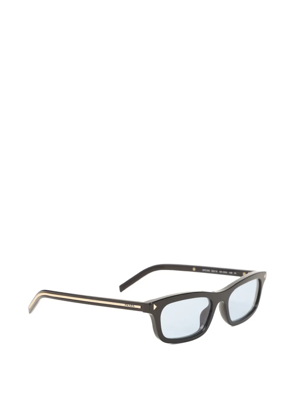 Prada Eyewear logo-plaque rectangle-frame sunglasses Zwart