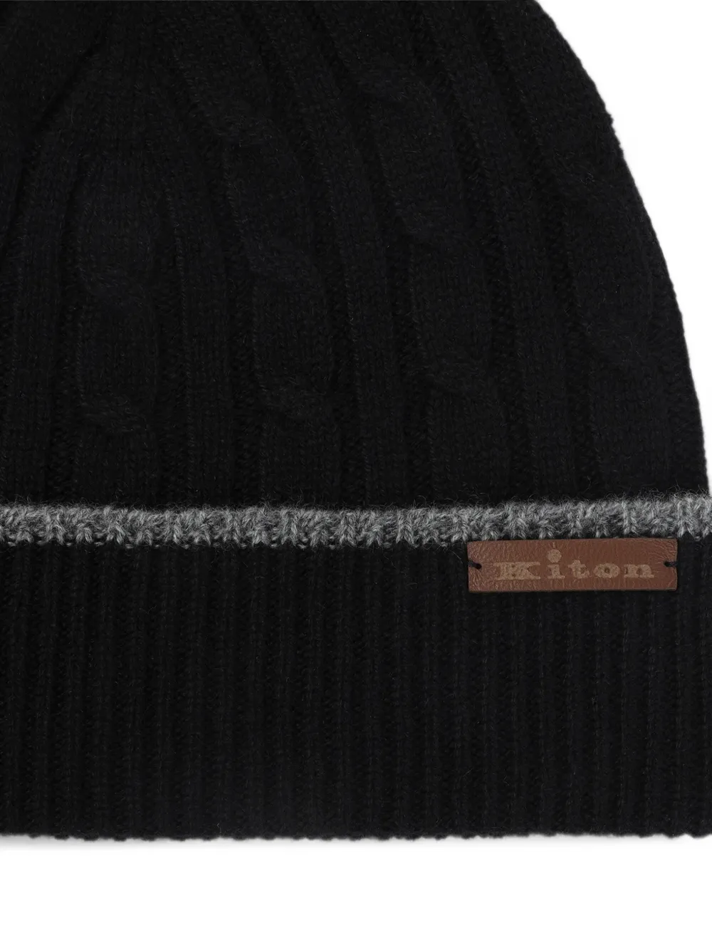 Kiton cable-knit beanie Zwart