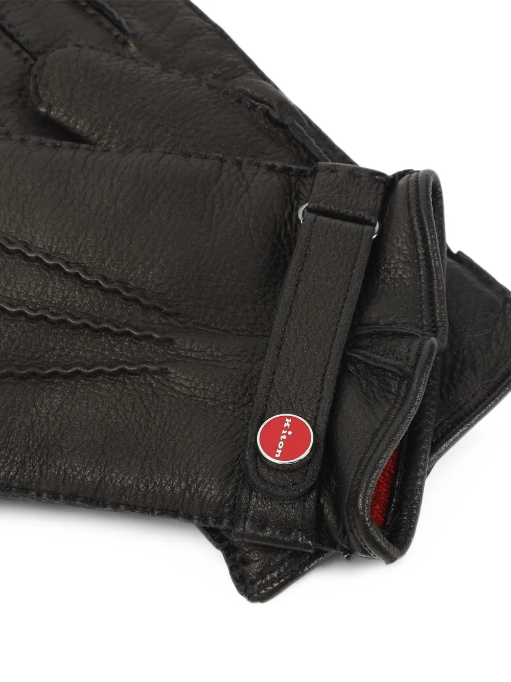 Kiton logo-plaque adjustable-strap gloves Zwart
