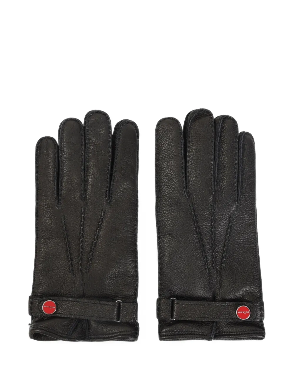 Kiton logo-plaque adjustable-strap gloves Zwart
