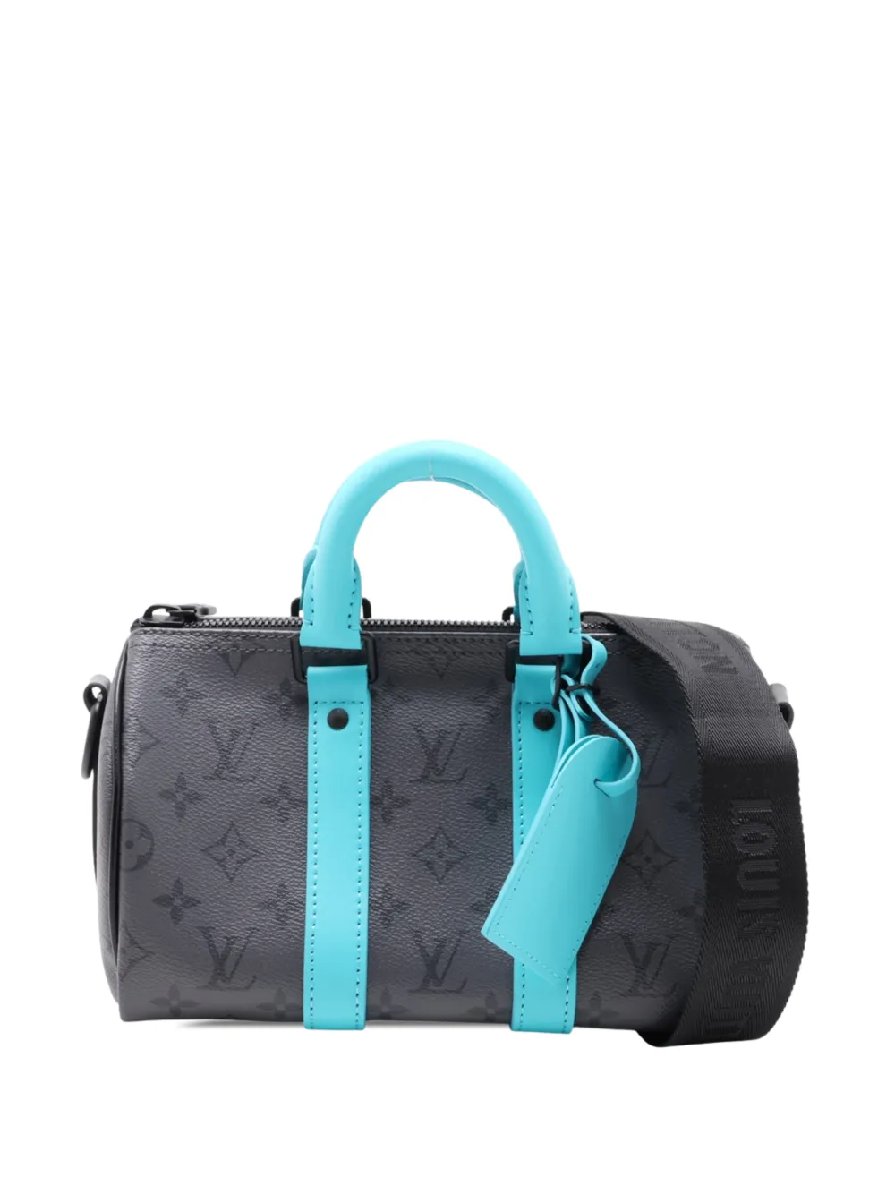 Louis Vuitton Pre-Owned 2021-2026 Monogram Eclipse Reverse Keepall 25 satchel - Grigio
