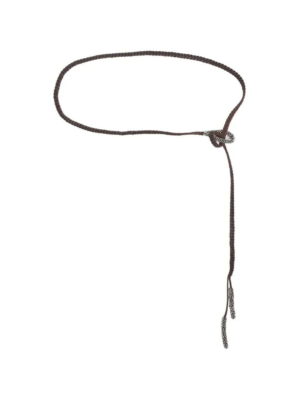 Antonelli braided bead-embellished belt - Marrone