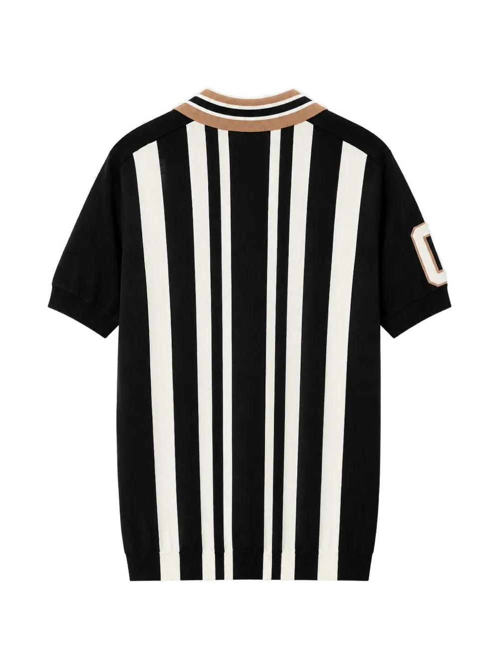 Moschino striped logo-patch polo shirt Zwart