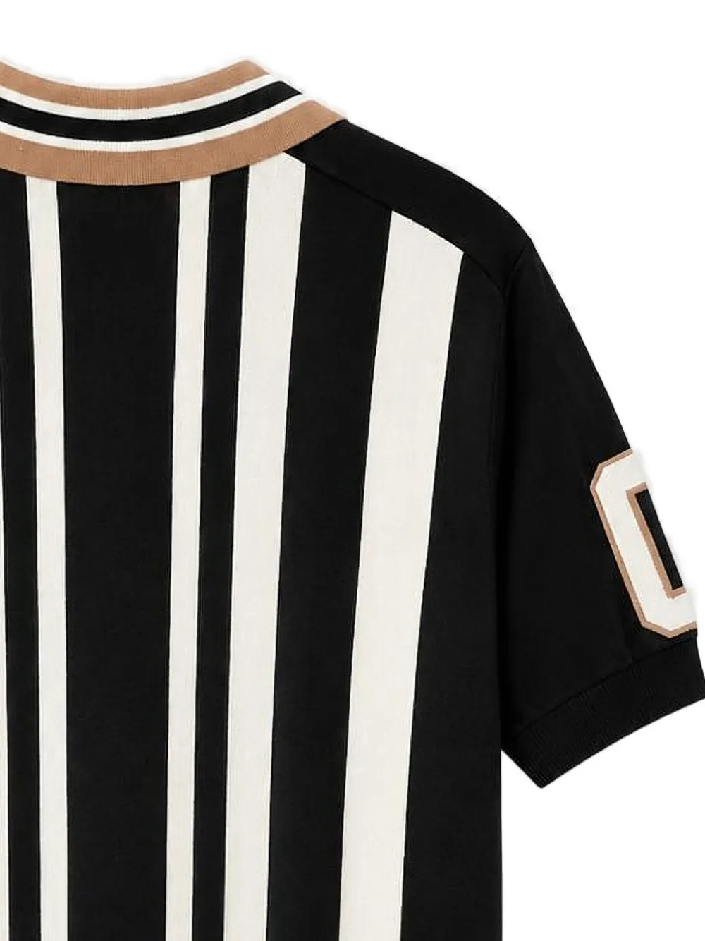 Moschino striped logo-patch polo shirt Zwart