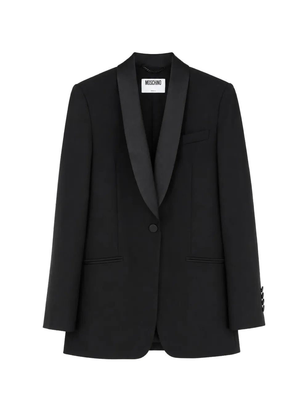 Moschino shawl-lapel wool jacket - Black