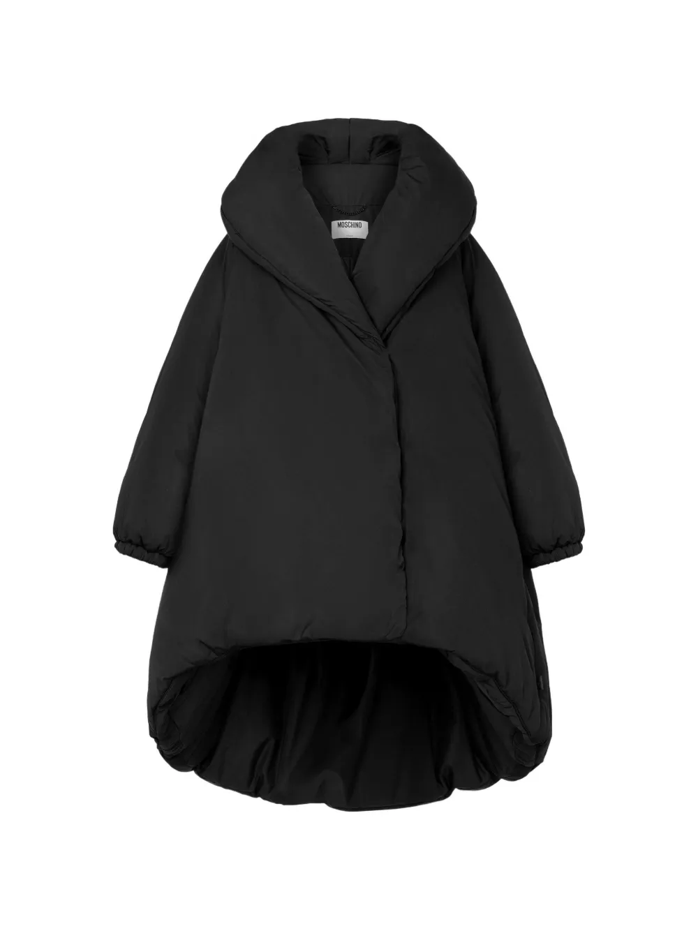 Moschino Oversize Asymmetric Coat In Black