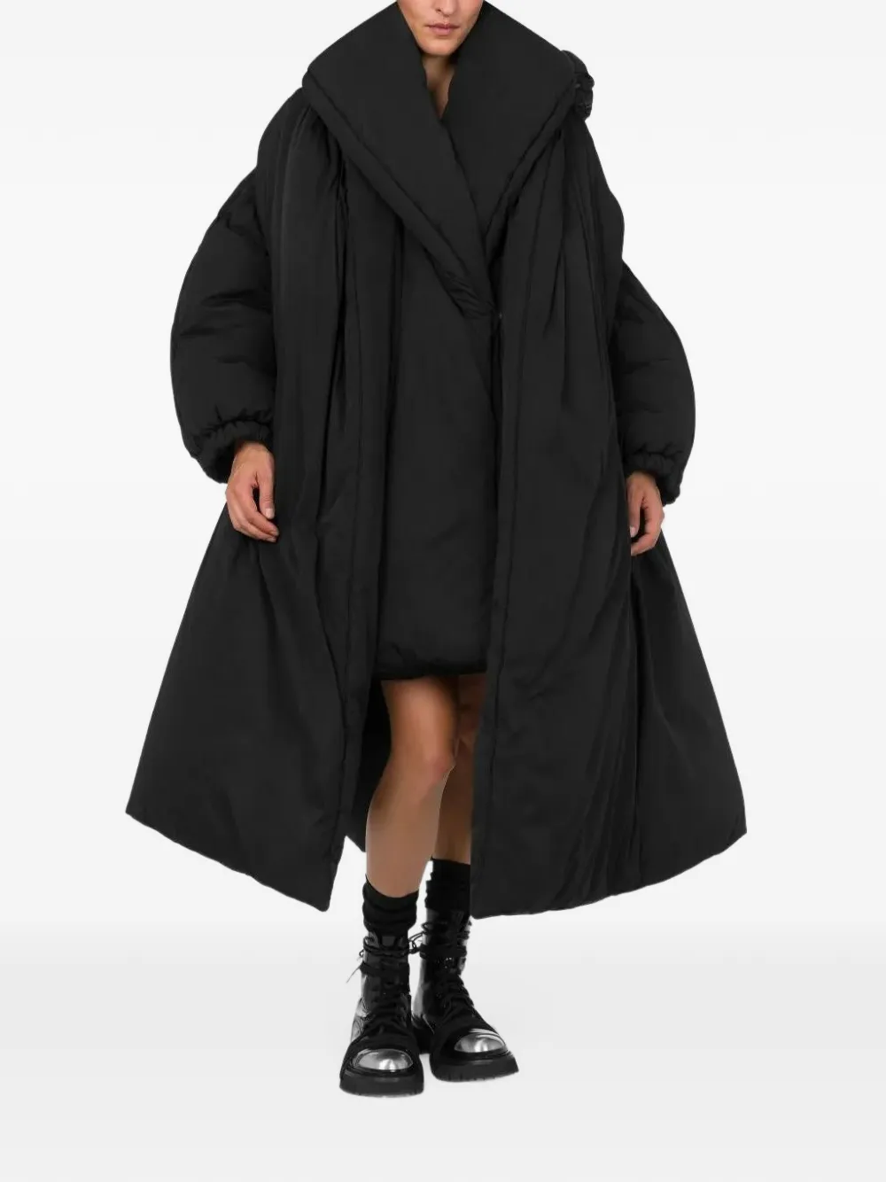 Moschino oversize asymmetric coat Zwart