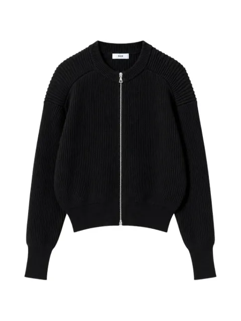 Rier Fisherman-rib zip-up cardigan