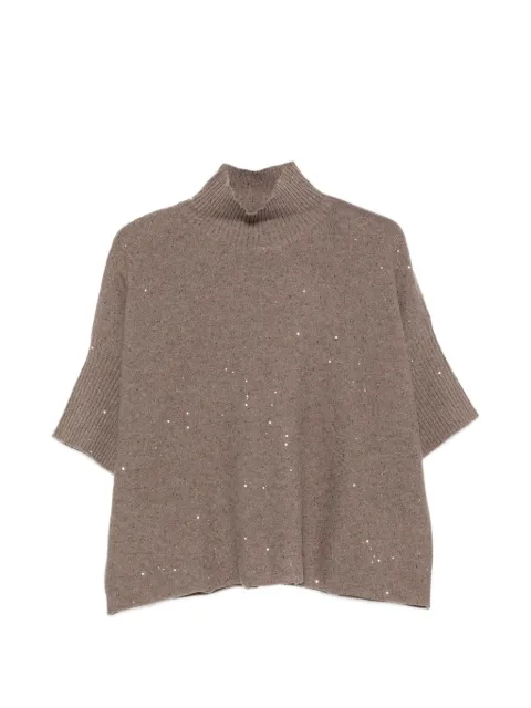 Antonelli sequin-embellished high-neck sweater
