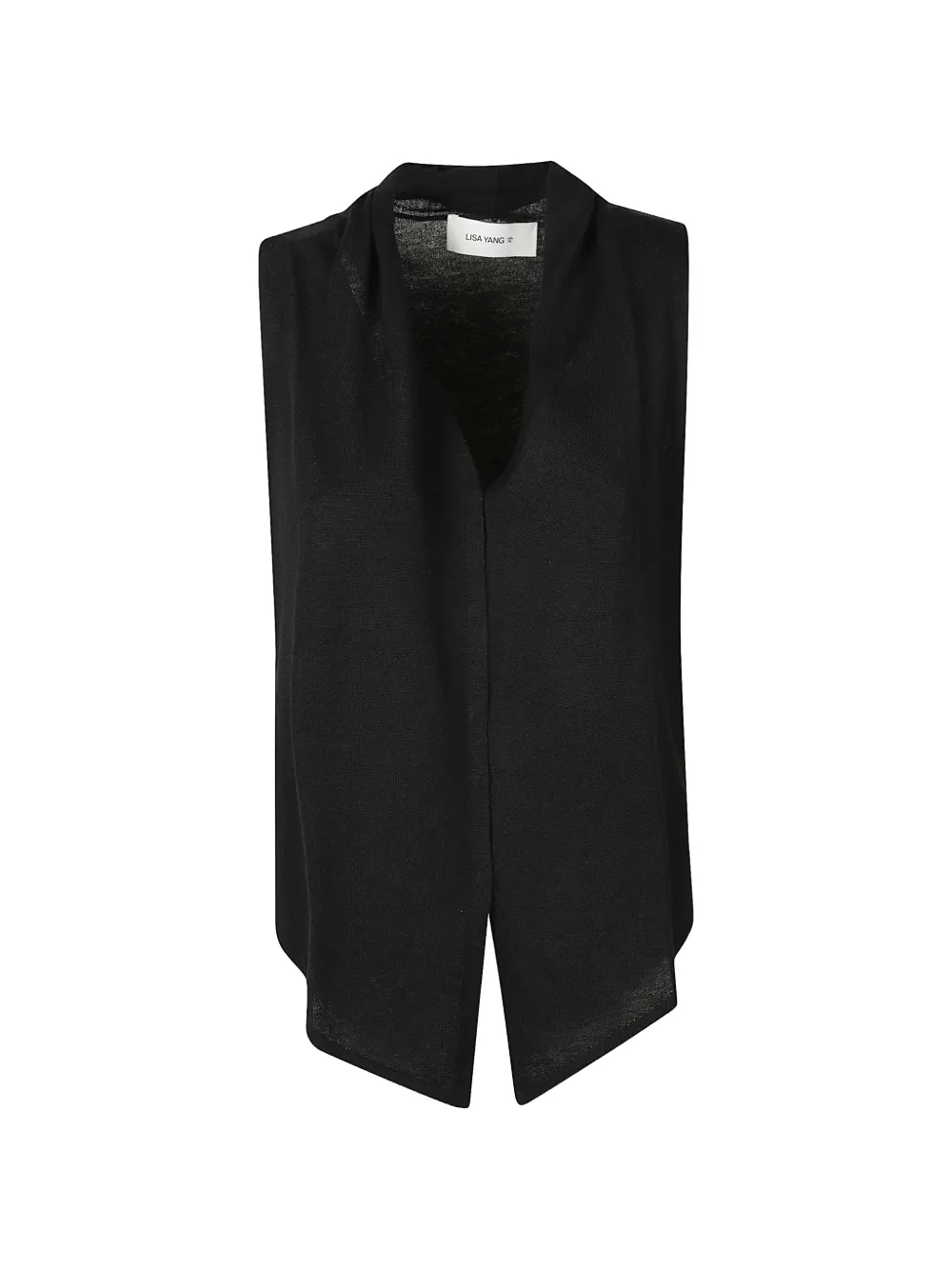 Lisa Yang draped-panel sleeveless top Zwart