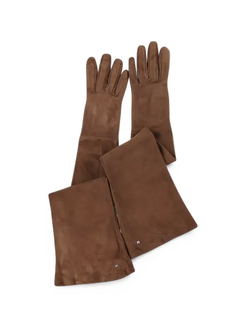 Max Mara logo-plaque long gloves