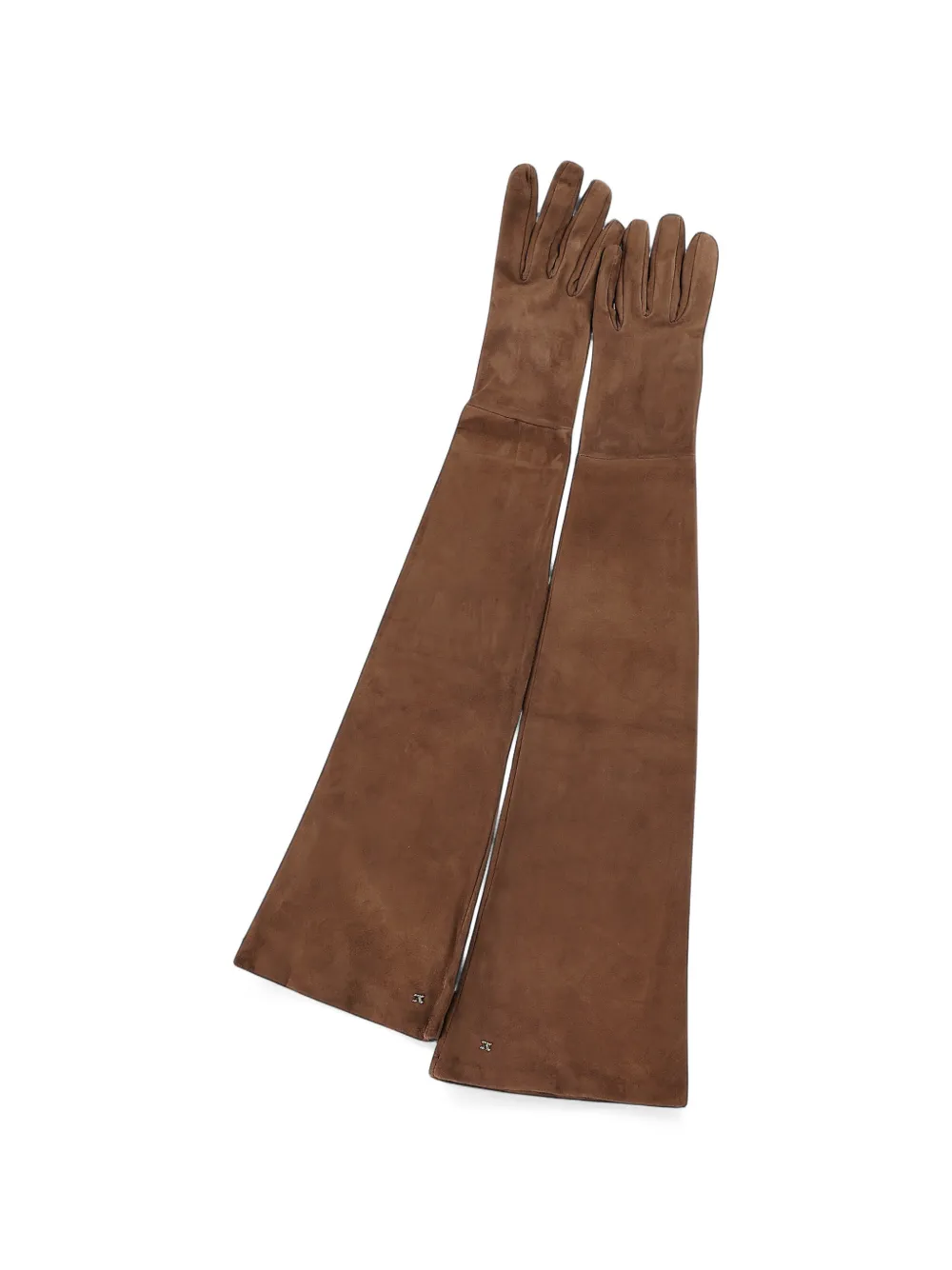 Max Mara logo-plaque long gloves Bruin