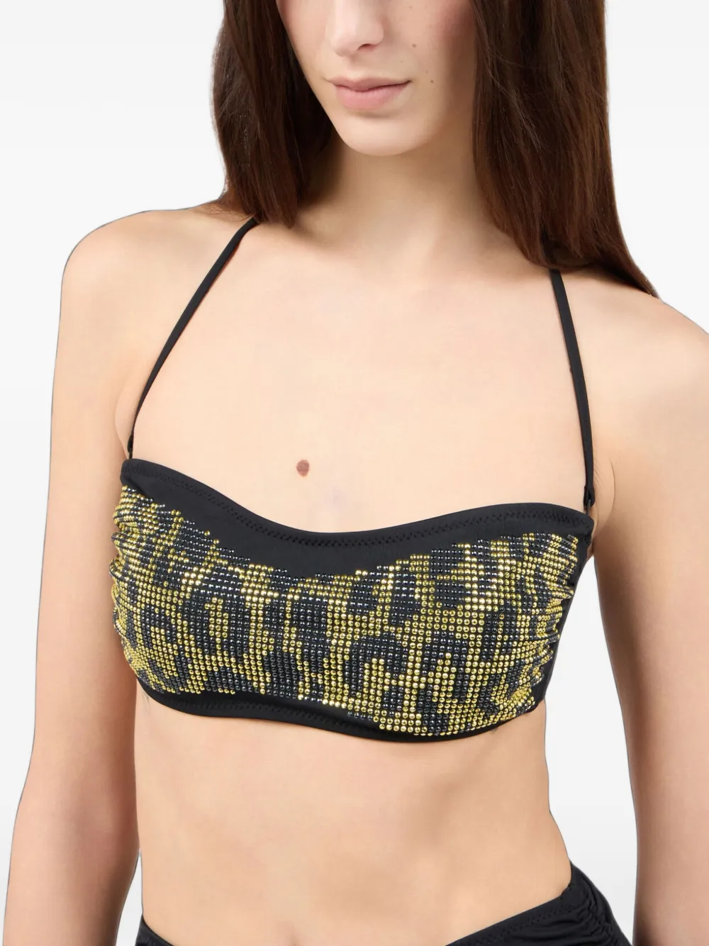 Roberto Cavalli stud-embellished leopard-print bikini Zwart