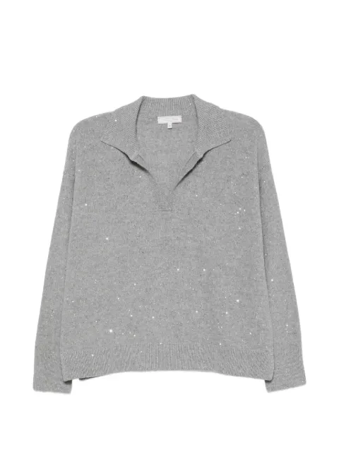 Antonelli sequin-embellished polo-collar sweater