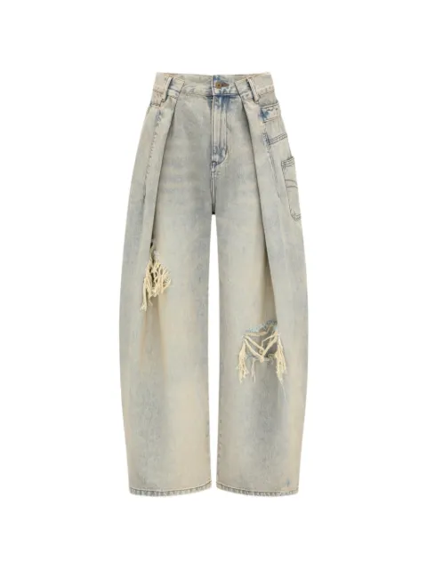 Feng Chen Wang pleated distressed jeans