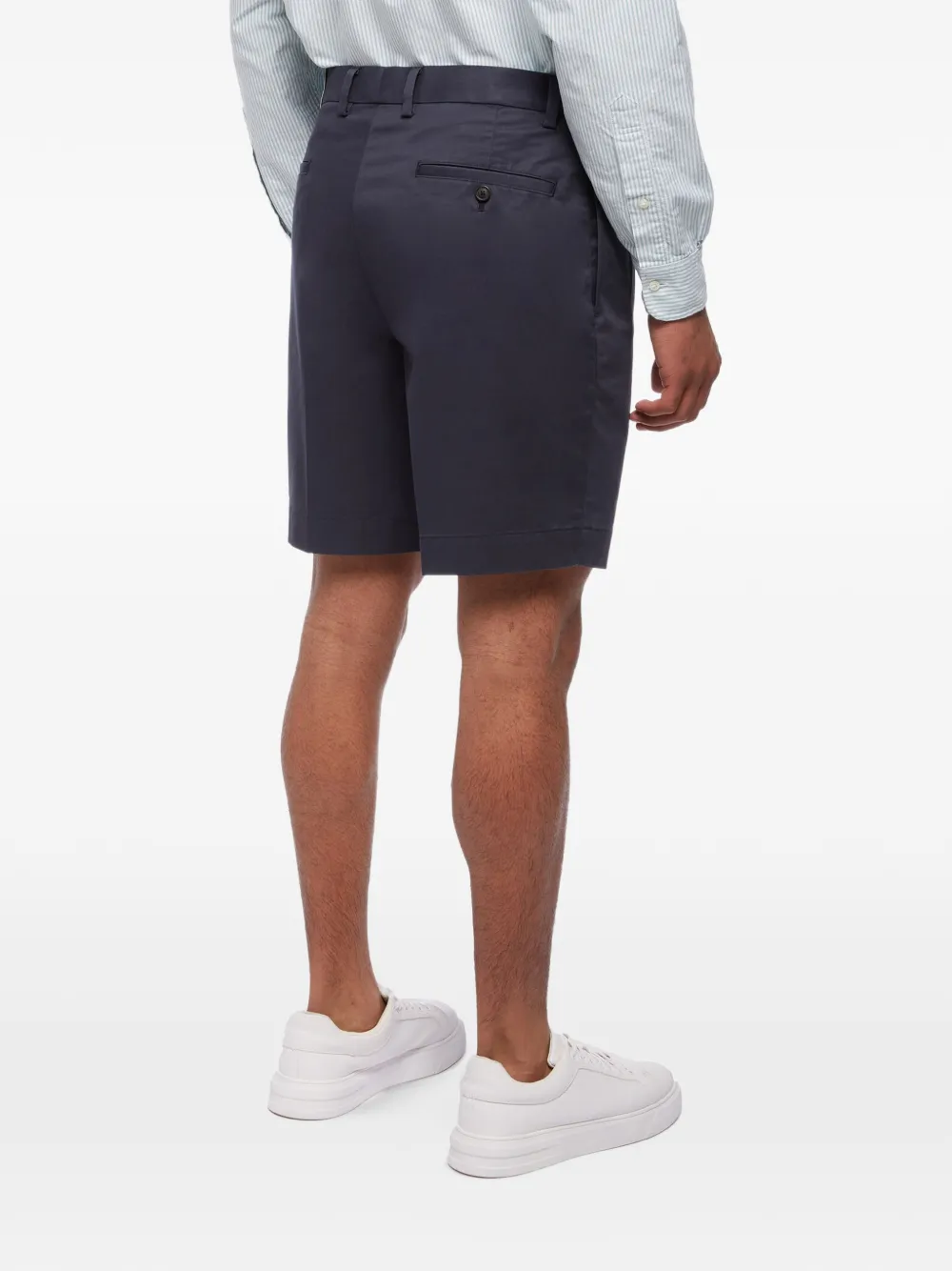 Brooks Brothers pleated-front cotton shorts Blauw