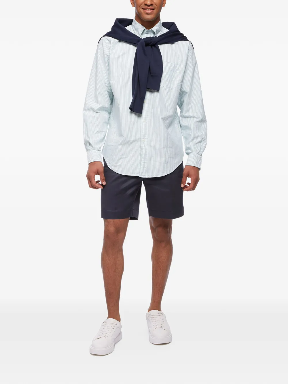 Brooks Brothers pleated-front cotton shorts Blauw