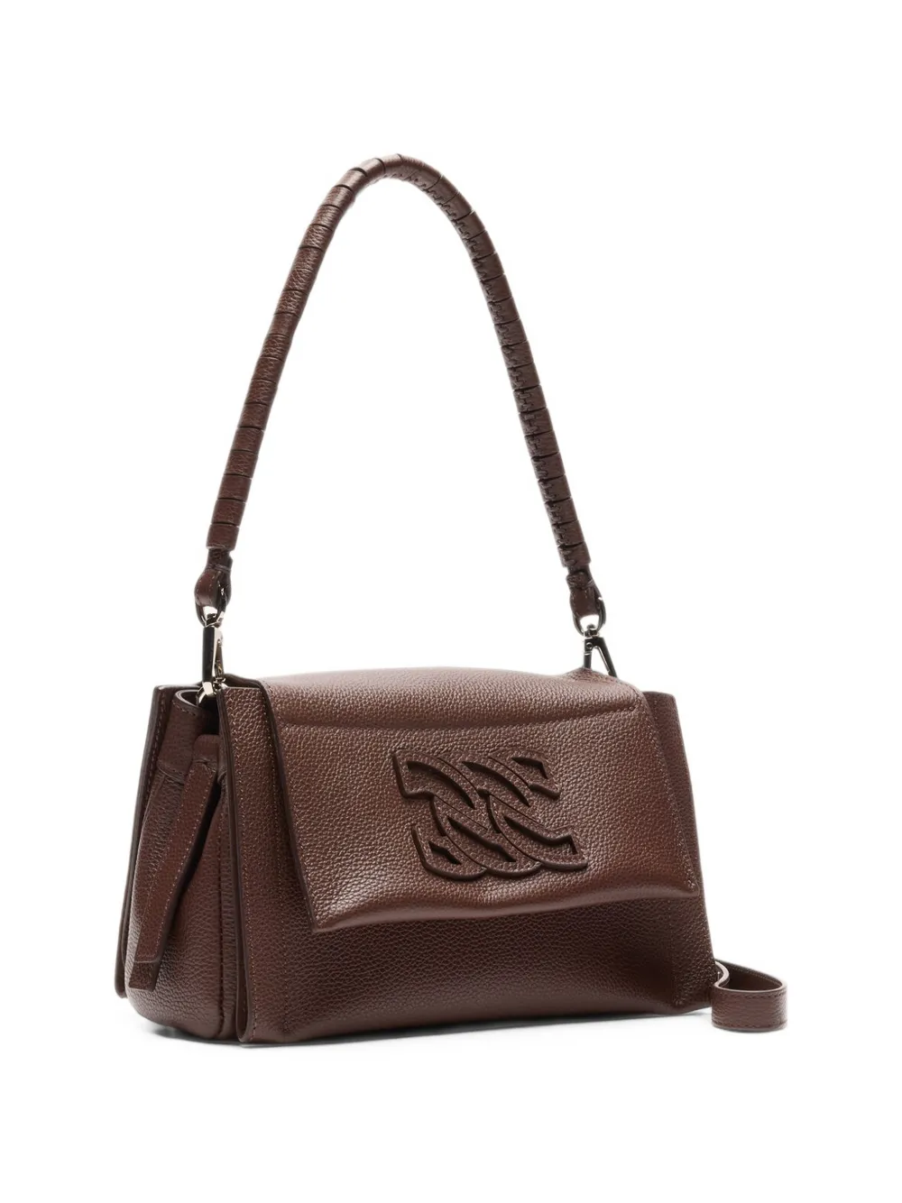 Casadei Brera Demetra embossed shoulder bag Bruin