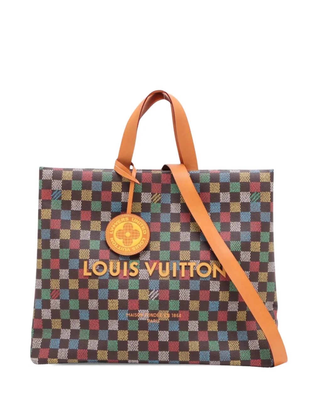 Louis Vuitton Pre-Owned 2021-2026 Damier Ebene Multicolor Shopper MM tote bag - Braun