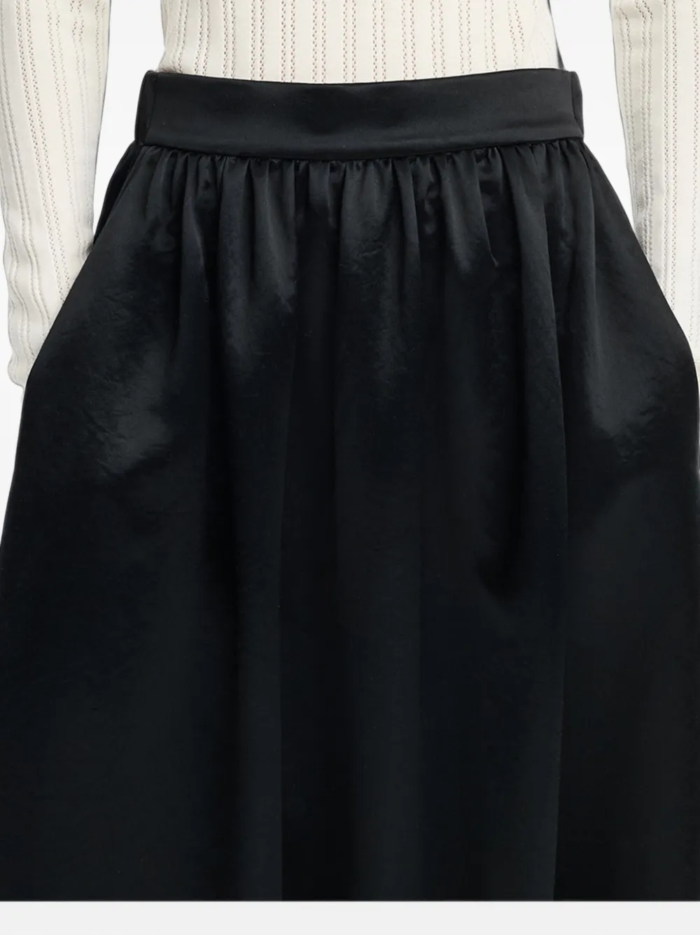 Maria McManus lace-trim gathered midi skirt - Schwarz