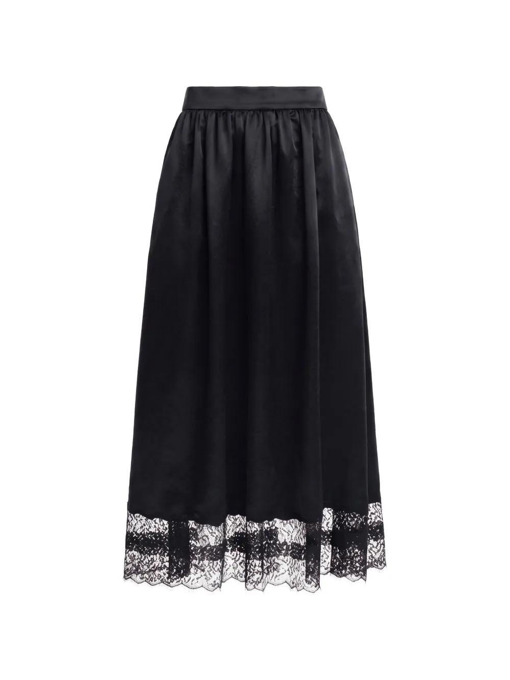 Maria McManus lace-trim gathered midi skirt - Schwarz