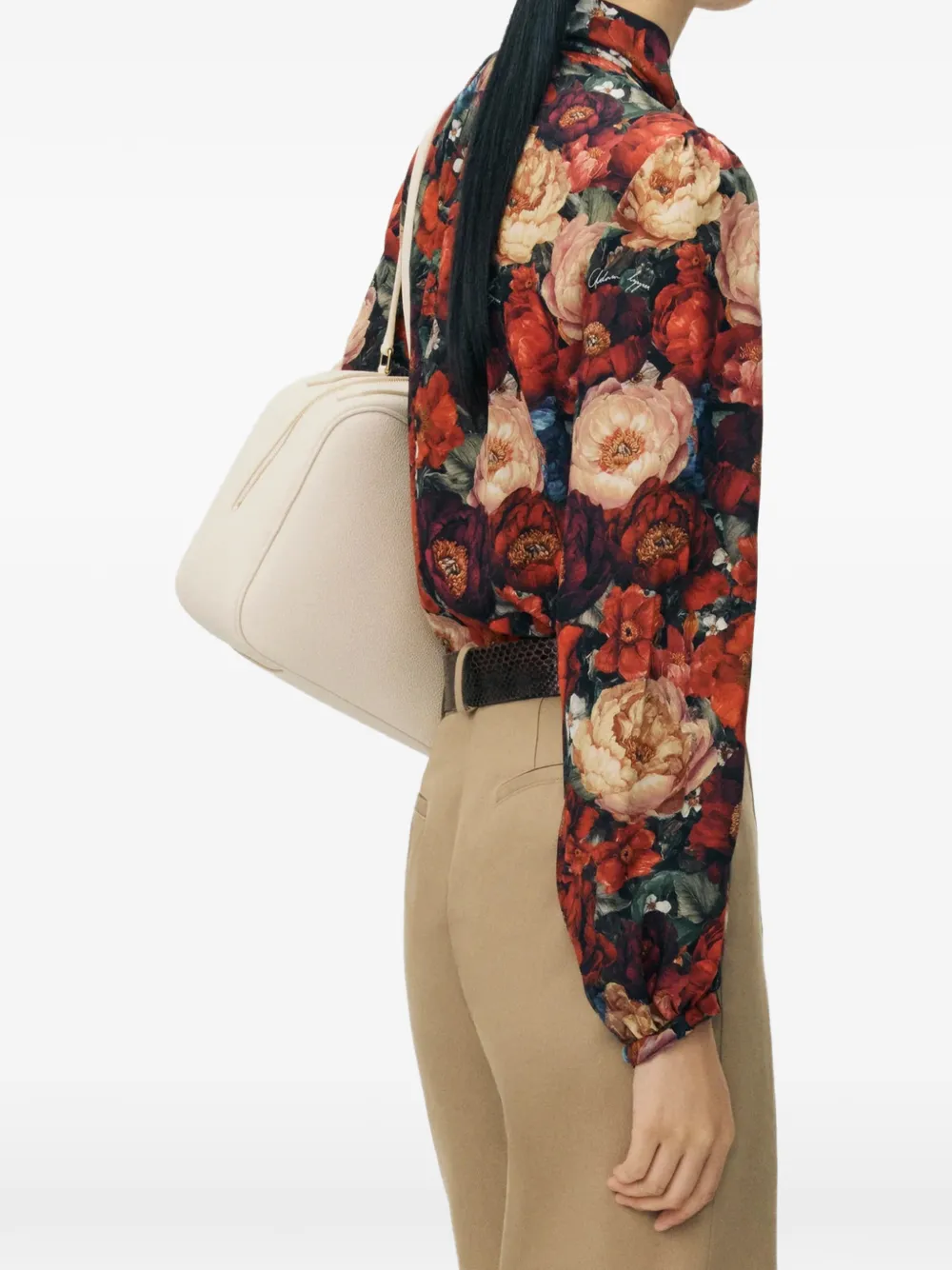 Adam Lippes Joan floral-print silk blouse Rood