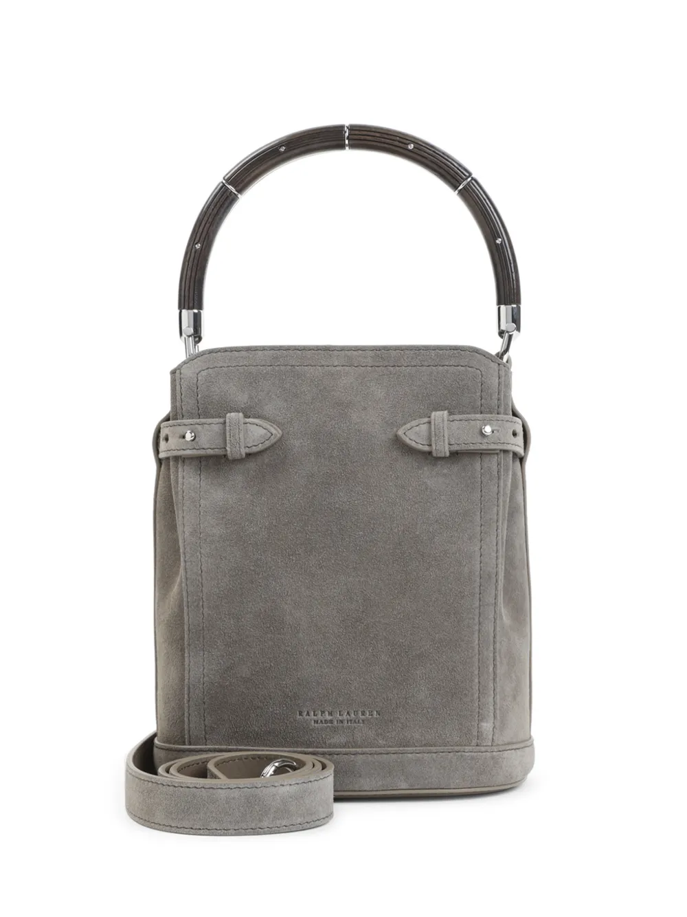 Ralph Lauren Collection suede detachable-strap bucket bag - Grigio